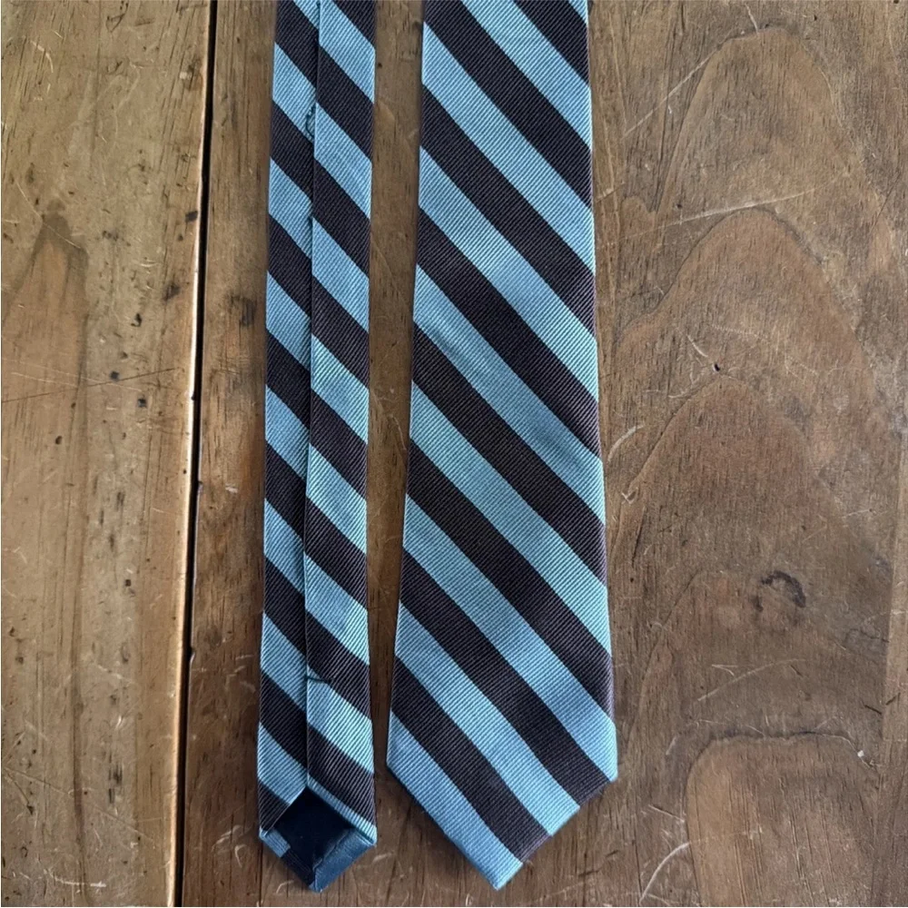 J. Crew Crewcuts Silk Tie Blue Brown Striped L/XL 50”